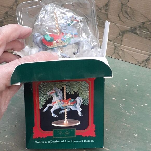 Hallmark -1989 carousel horses and display stand,Complete set of 4 - Picture 5 of 12